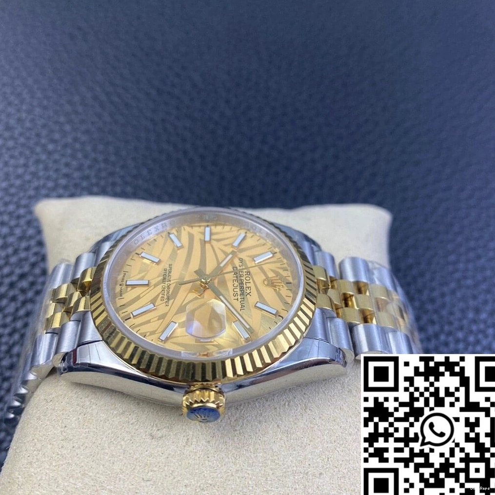 Dial Golden M126233-0037 Pattern Leaf Palm Factory EW Datejust Rolex 0322